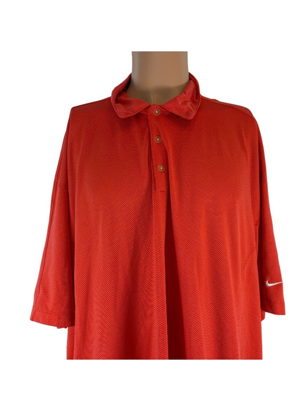Nike Golf Polo Shirt Mens Size 2XL Red Fit Dry Waffle